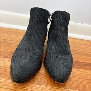 SARTO By Franco Sarto Black Textured Ankle Boots